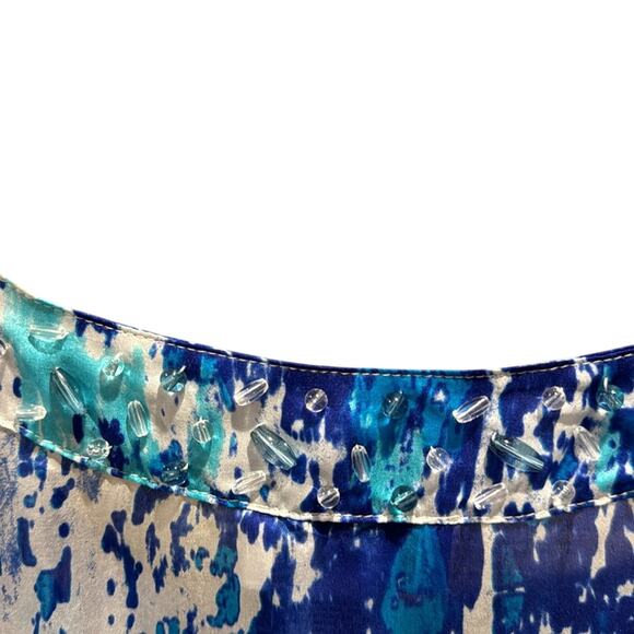 Soft Surroundings Pre loved like new 100% Silk print beaded Blouse very stylish. - Picture 7 of 9